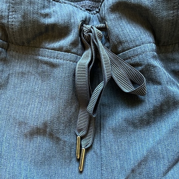 Athleta Athleisure Dark Grey Pull On Draw Cord Pant Wide Leg Sz 14P Active - Picture 9 of 15